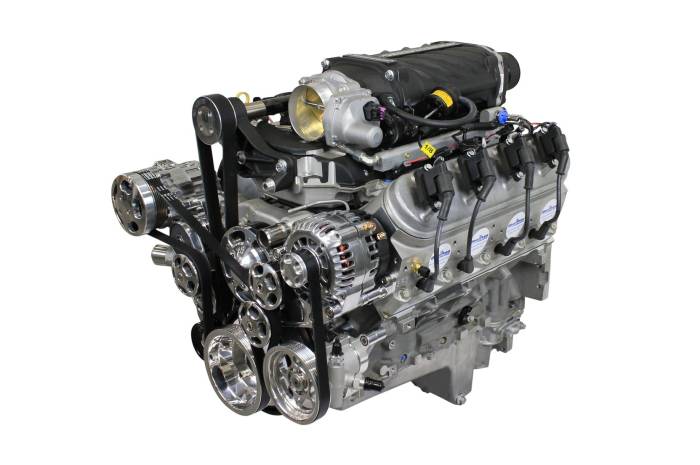 BluePrint Engines - PSLS4272SCTK LS3 Crate Engine by BluePrint Engines 427CI ProSeries Stroker Crate Engine with Supercharger and Polished Front Accessory Drive Installed