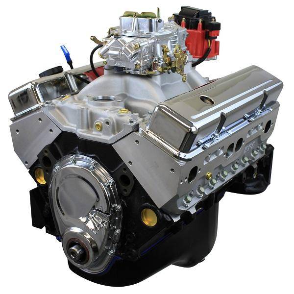 BluePrint Engines - BP38318CTC1 Small Block Crate Engine by BluePrint Engines 383 CI 436 HP GM Style Dressed Longblock with Carburetor Aluminum Heads Roller Cam