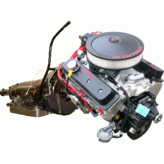 PACE Performance - Chevy Crate Engine by Pace Performance SP350 385HP Black Finish with 700R4 Transmission Package GMP-700R4SP350-2T