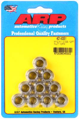 ARP - ARP4018351 - M10 X 1.0 Ss 12Pt Nut Kit