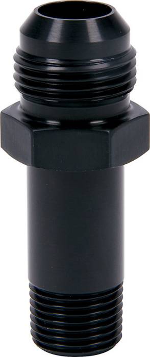 Allstar Performance - Allstar Performance 90044 Extended Oil Inlet, Straight, 12 AN Male to 1/2 in NPT Male, 3.0 in Long, Aluminum, Black Anodized, Each