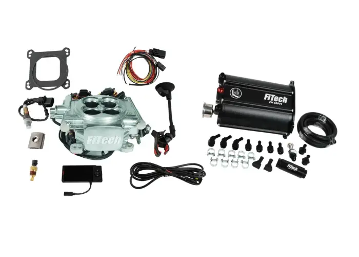 FiTech Fuel Injection - Fitech 35206 Go EFI 4 600 HP Power Adder Bright Aluminum EFI System With Force Fuel Delivery Master Kit