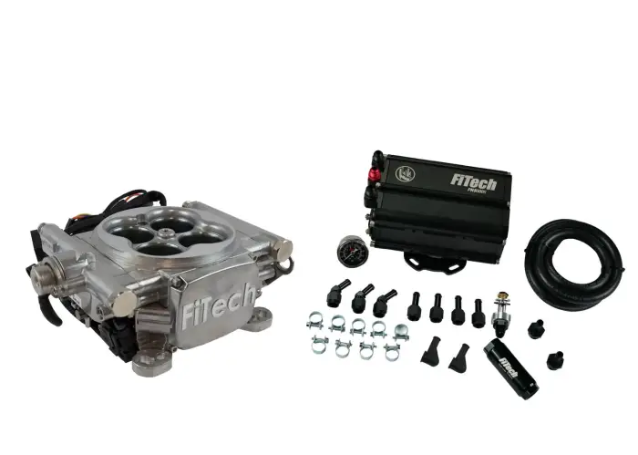 FiTech Fuel Injection - Fitech 35501 Go EFI 4 600 HP Bright Aluminum EFI System With Force Fuel Mini Delivery Master Kit