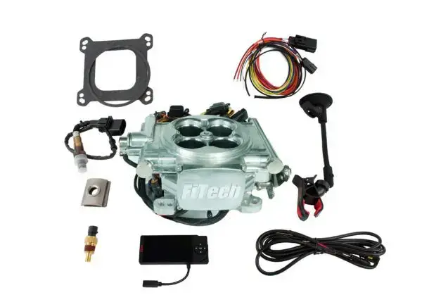 FiTech Fuel Injection - Fitech 35506 Go EFI 4 600 HP Power Adder Bright Aluminum EFI System With Force Fuel Mini Delivery Master Kit