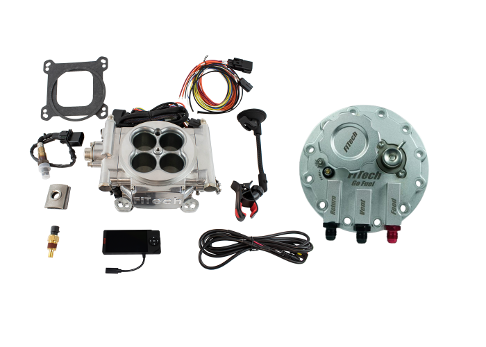 FiTech Fuel Injection - Fitech 36301 Go EFI 4 600 HP Bright Aluminum EFI System With Go Fuel Returnless In-Tank Module Master Kit