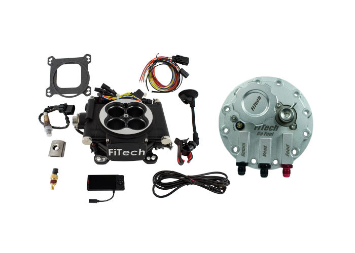 FiTech Fuel Injection - Fitech 36302 Go EFI 4 600 HP Matte Black EFI System With Go Fuel Returnless In-Tank Module Master Kit