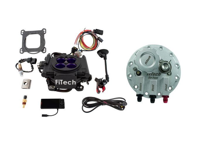FiTech Fuel Injection - Fitech 36308 Mean Street 800 HP Matte Black EFI System With Go Fuel Returnless In-Tank Module Master Kit