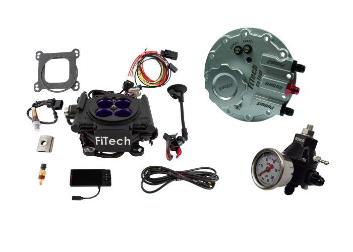 FiTech Fuel Injection - Fitech 36408 Mean Street 800 HP Matte Black EFI System With Go Fuel Dual Pump In-tank Module Master Kit