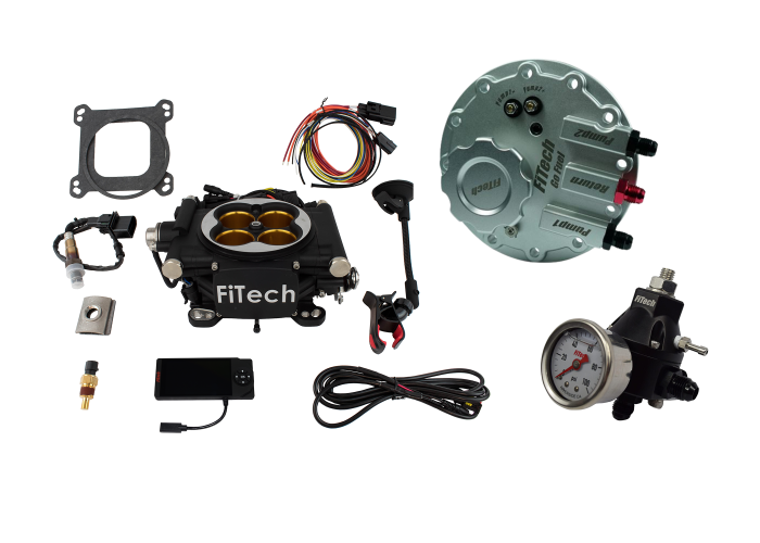 FiTech Fuel Injection - Fitech 36412 Go EFI 8 1200 HP Matte Black Finish System With Go Fuel Dual Pump In-tank Module Master Kit