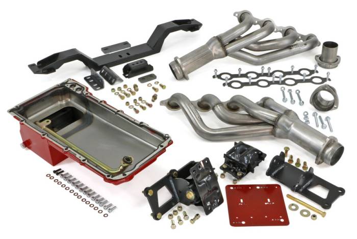 Trans-Dapt Performance  - LS Engine SWAP IN A BOX KIT for LS in 70-74 F-Body with Manual Trans and Raw Headers Stainless Steel Trans Dapt 42224