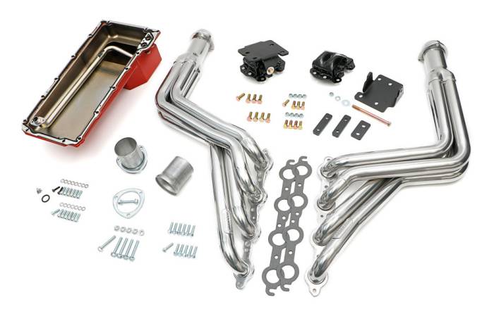 Trans-Dapt Performance  - LS Engine SWAP IN A BOX KIT for LS in 68-72 GM A-Body with 4L60/70E Long HTC Silver Ceramic Trans Dapt 46007
