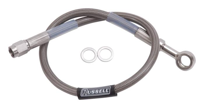 Russell - Russell Universal Street Legal Brake Line Assemblies 10mm Banjo To Straight -3 657022