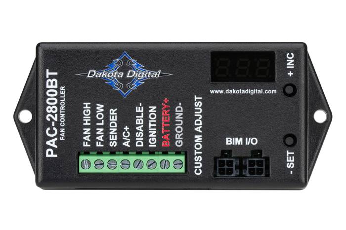 Dakota Digital - Dakota Digital PAC-2800BT - Programmable Fan Controller w/One 70 Amp Relay - Bluetooth