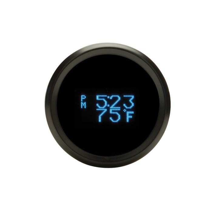 Dakota Digital - Dakota Digital SLX-16-1-K - Round Clock/Outside Air Temp/Day of Week, 2-1/16", black, blue