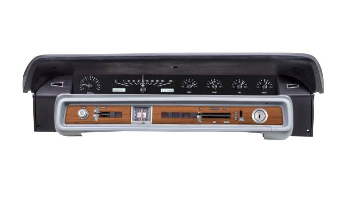 Dakota Digital - Dakota Digital VHX-65F-GAL-K-W - 1965-66 Ford Galaxie VHX System, Black Alloy Style Face, White Display