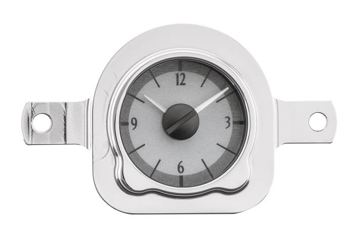 Dakota Digital - Dakota Digital VLK-51F-S-W - 1951 Ford Car Digital Clock, Silver Alloy Style Face, White Display