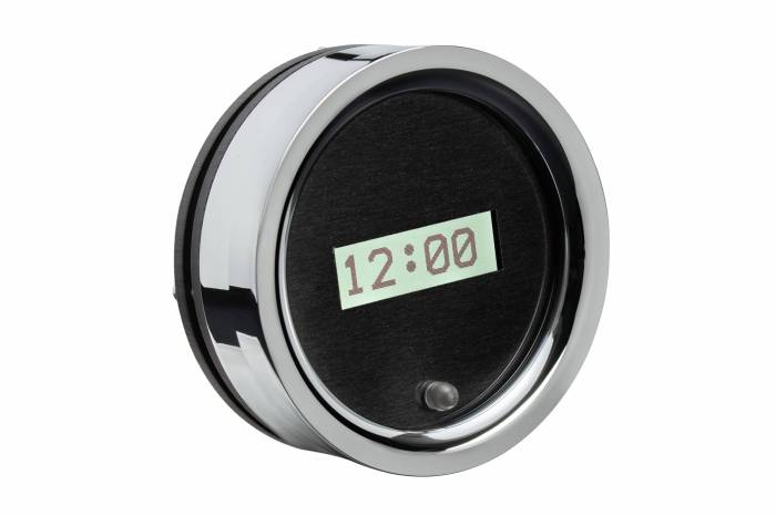 Dakota Digital - Dakota Digital VLK-55C-K-W - 1955-56 Chevy Car Digital Clock, Black Alloy Style Face, White Display