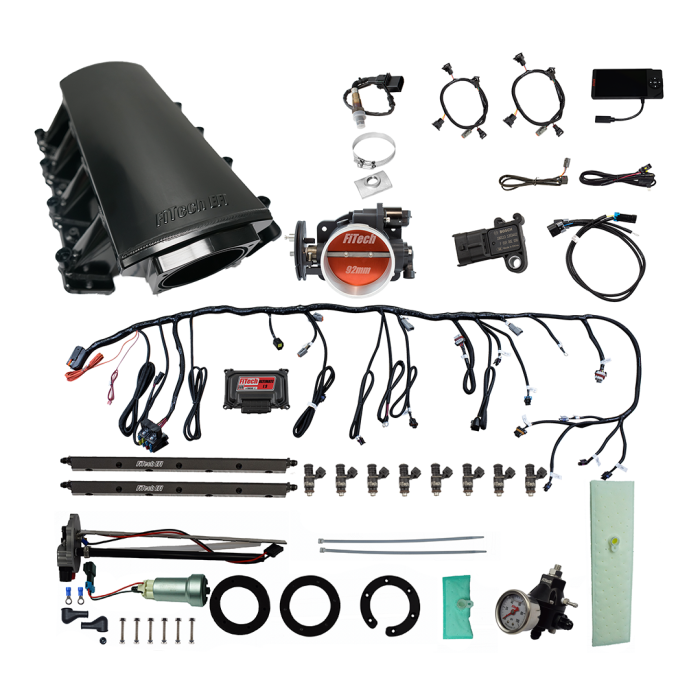 FiTech Fuel Injection - Fitech 76115 Ultimate LS 500 HP EFI System With Short LS7 Port Intake, In Tank 440 LPH Pump Module & Go Fuel Regulator Master Kit
