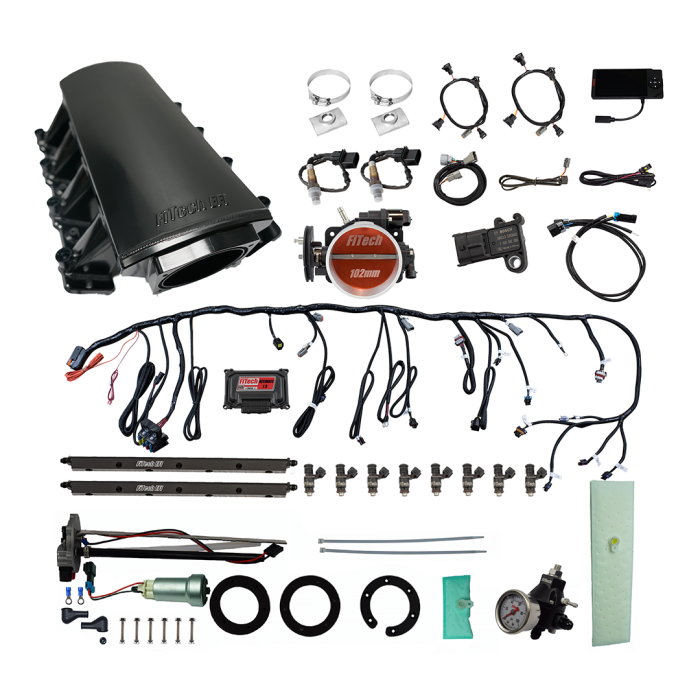 FiTech Fuel Injection - Fitech 76118 Ultimate LS 750 HP EFI System With Short LS7 Port Intake, Transmission Control, In Tank 440 LPH Pump Module & Go Fuel Regulator Master Kit