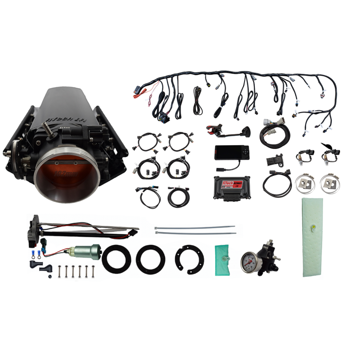 FiTech Fuel Injection - Fitech 76133 Ultimate LS 1000 HP EFI System With Long Runner Cathedral Intake, Transmission Control & In Tank 440 LPH Pump Module & Go Fuel Regulator Master Kit