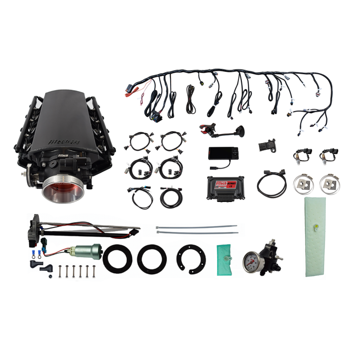 FiTech Fuel Injection - Fitech 76134 Ultimate LS 1000 HP EFI System With Short LS3 Port Intake & In Tank Pump Module & Go Fuel Regulator Master Kit