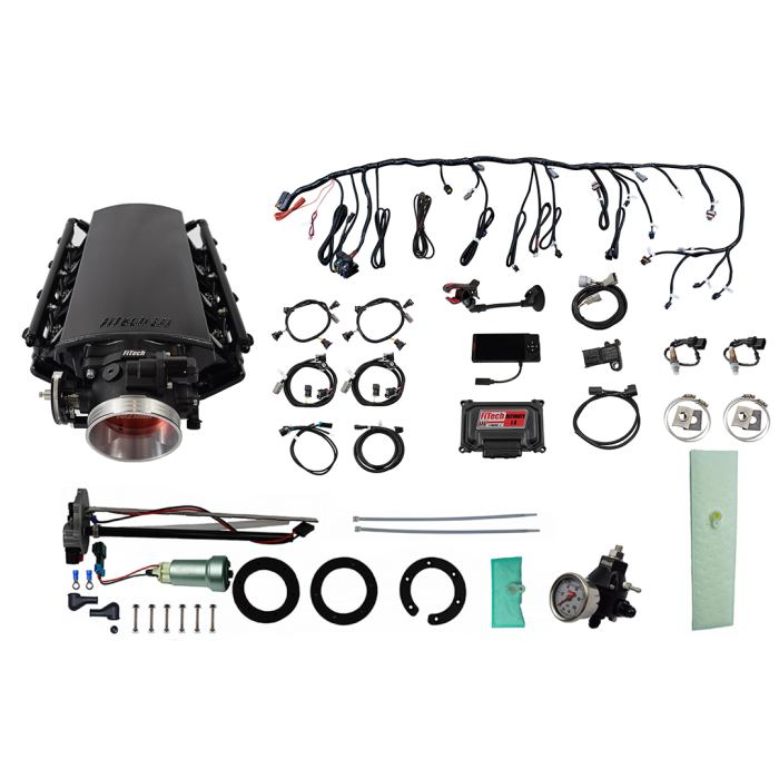 FiTech Fuel Injection - Fitech 76135 Ultimate LS 1000 HP EFI System With Short LS3 Port Intake, Transmission Control & In Tank 440 LPH Pump Module & Go Fuel Regulator Master Kit