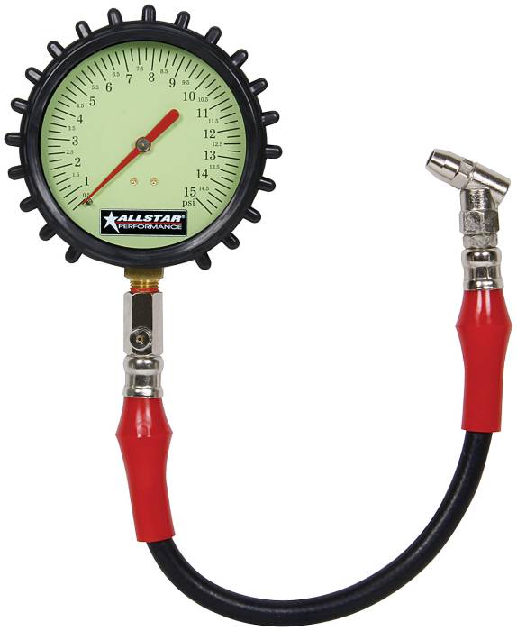 Allstar Performance - ALL44046 - 4" Tire Pressure Gauge, 0-15 PSI