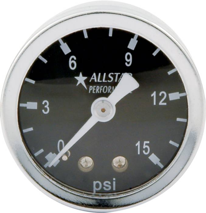 Allstar Performance - ALL80200 - 1.5" Gauge 0-15 PSI Liquid Filled