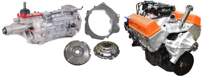 PACE Performance - SBC 350CID 390HP EFI Orange Finish Crate Engine with Tremec T56 6 Speed Trans Combo Package Pace Performance GMP-T56BP350-5F