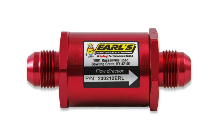 Earl's Performance - Earls Plumbing Aluminum In-Line Fuel Filter 230212ERL