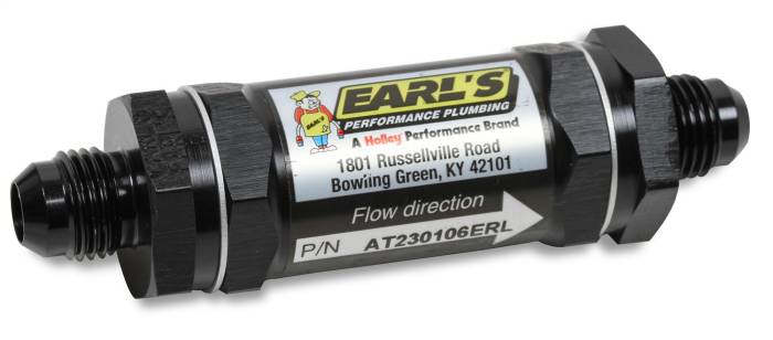 Earl's Performance - Earls Plumbing Aluminum In-Line Fuel Filter AT230104ERL