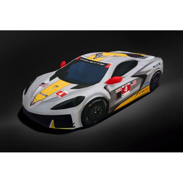 GM (General Motors) - 85112475 - Premium Indoor Car Cover in Gray with Fully Rendered Corvette C8.R