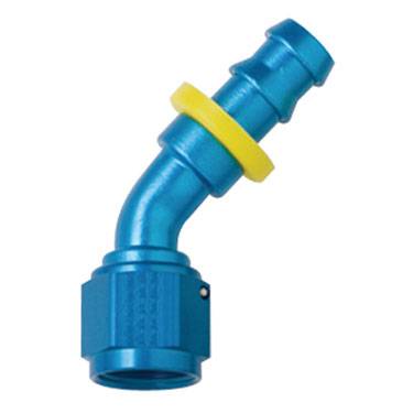 Clearance Items - Hose Ends, 45 Degree, 6AN, Blue Series 8000 Push-Lite Race Fragola 204506 (800-FRA204506)