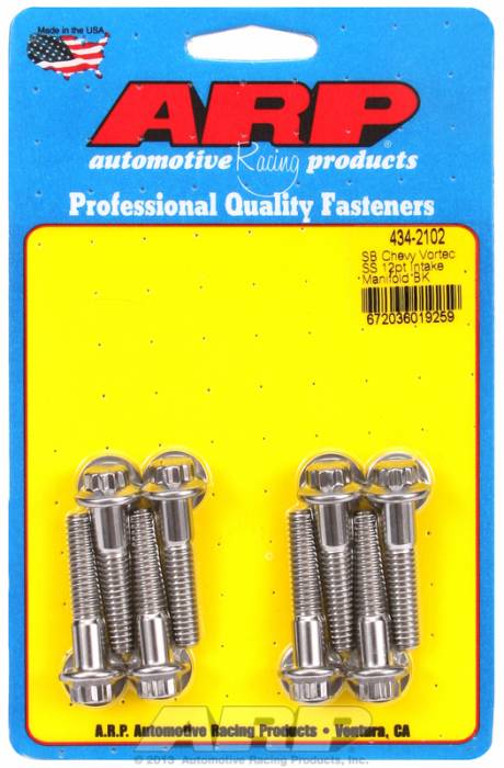 Clearance Items - ARP 434-2102 - ARP Intake Manifold Bolt Kit- Chevy Small Block-Vortec Heads-Stainless Steel- 12 Point Head (800-ARP4342102)