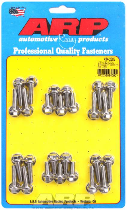 Clearance Items - ARP4342302 - ARP Coil Bracket Bolt Kit, Chevy LS Series Small Block, Stainless, Hex Head (800-ARP4342302)