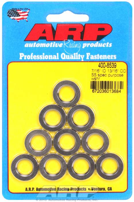 Clearance Items - ARP 400-8539 SAE Washer Kit, 7/16˝ x .812 x .120 Stainless (800-ARP4008539)