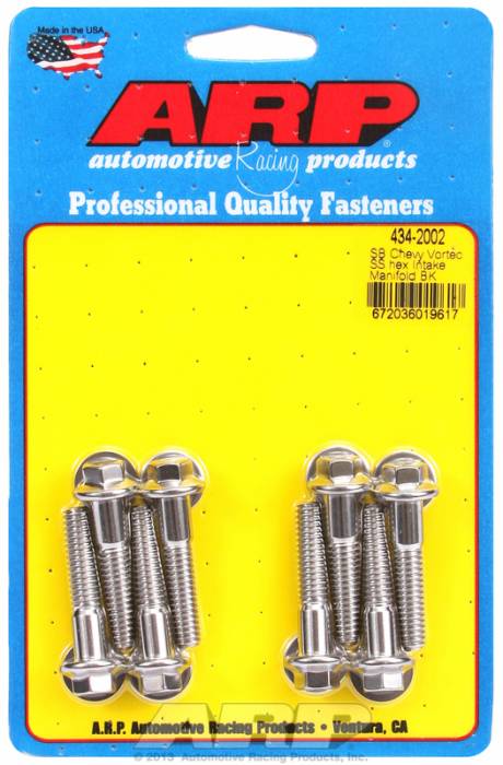 Clearance Items - ARP 434-2002 - ARP Intake Manifold Bolt Kit Chevy Small Block-Vortec Heads- Stainless Steel- 6 Point Head (800-ARP4342002)