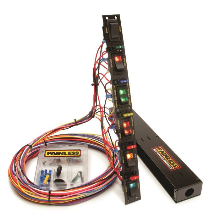 Painless Wiring - Painless Wiring Fused Dragster Vertical 6 Switch Panel 50506