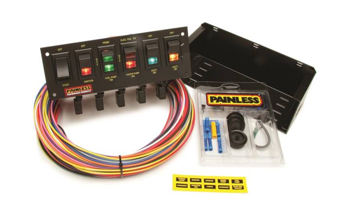 Painless Wiring - Painless Wiring 6-Switch Rocker Circuit Breaker Panel 50305