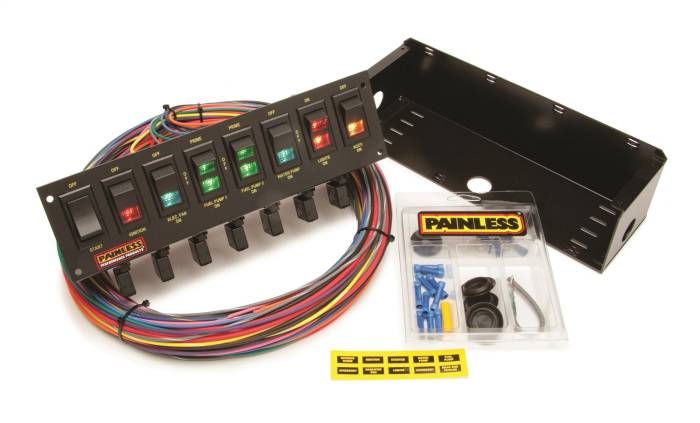 Painless Wiring - Painless Wiring 8-Switch Rocker Circuit Breaker Panel 50306