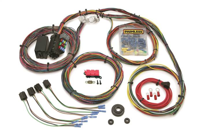 Painless Wiring - Painless Wiring 21 Circuit Customizable Color Coded Chassis Harness 10127