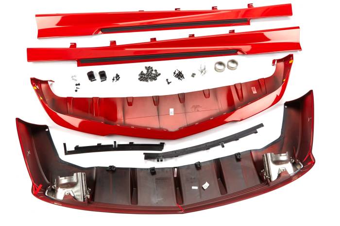GM (General Motors) - 22745170 - Ground Effects Package - 2011-13 Camaro Base Model Without Performance Exhaust (Npp) - Not For Use On Zl1 Models, Inferno Orange Metallic (Gcr)