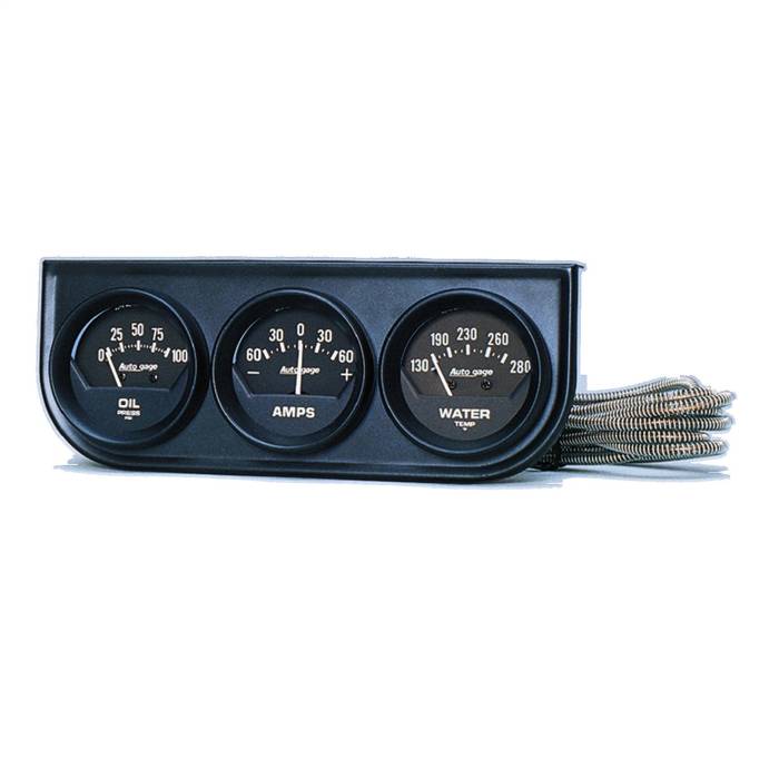 AutoMeter - AutoMeter Autogage Black Oil/Amp/Water Black Console 2347