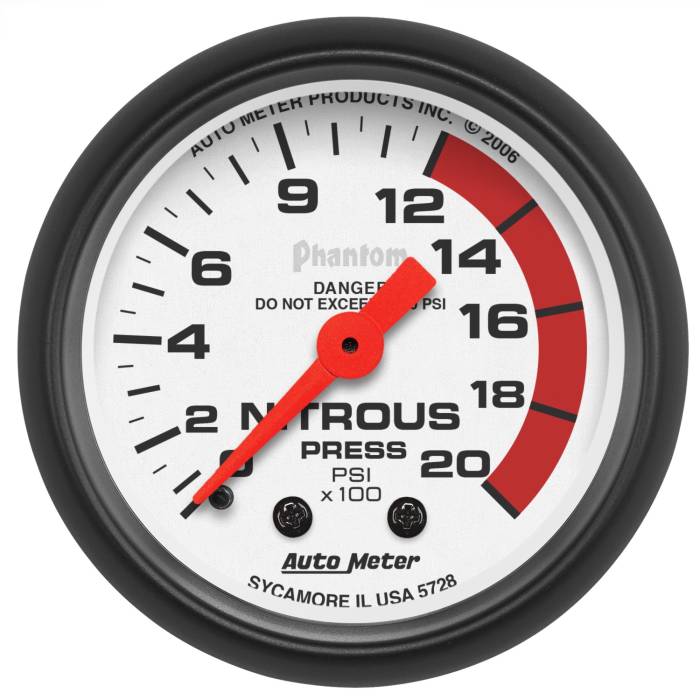 AutoMeter - AutoMeter Phantom Mechanical Nitrous Pressure Gauge 5728