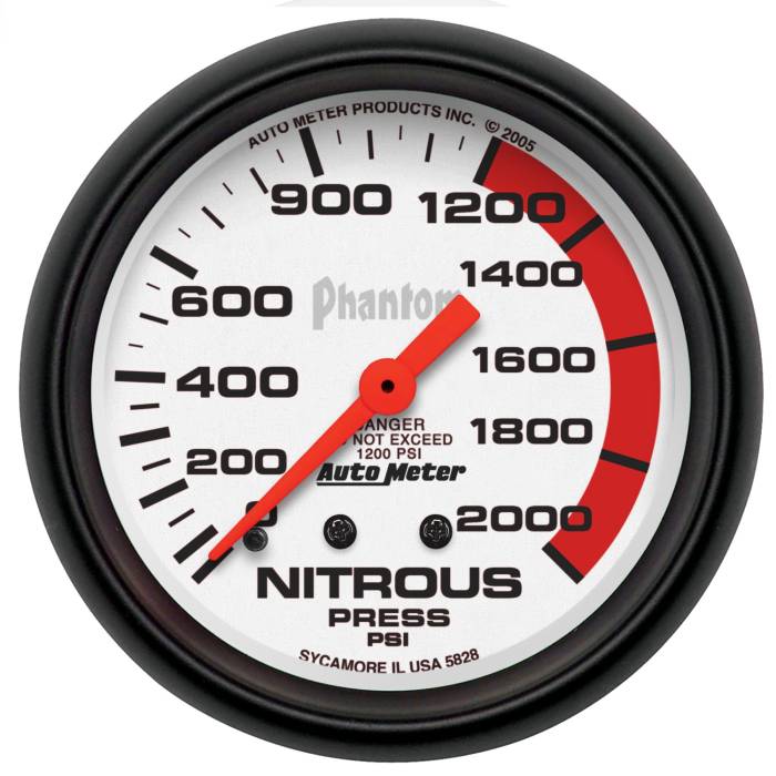 AutoMeter - AutoMeter Phantom Mechanical Nitrous Pressure Gauge 5828