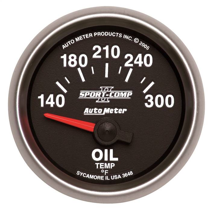 AutoMeter - AutoMeter Sport-Comp II Electric Oil Temperature Gauge 3648