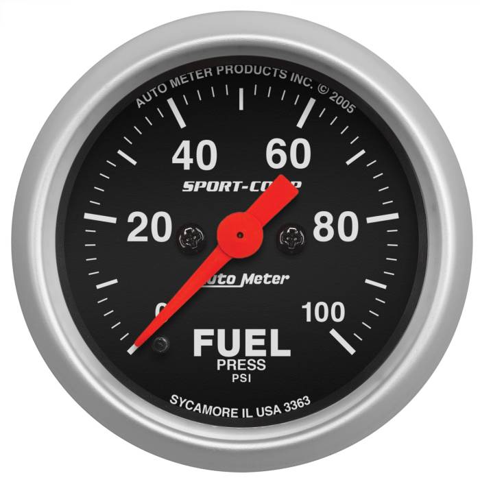 AutoMeter - AutoMeter Sport-Comp Electric Fuel Pressure Gauge 3363