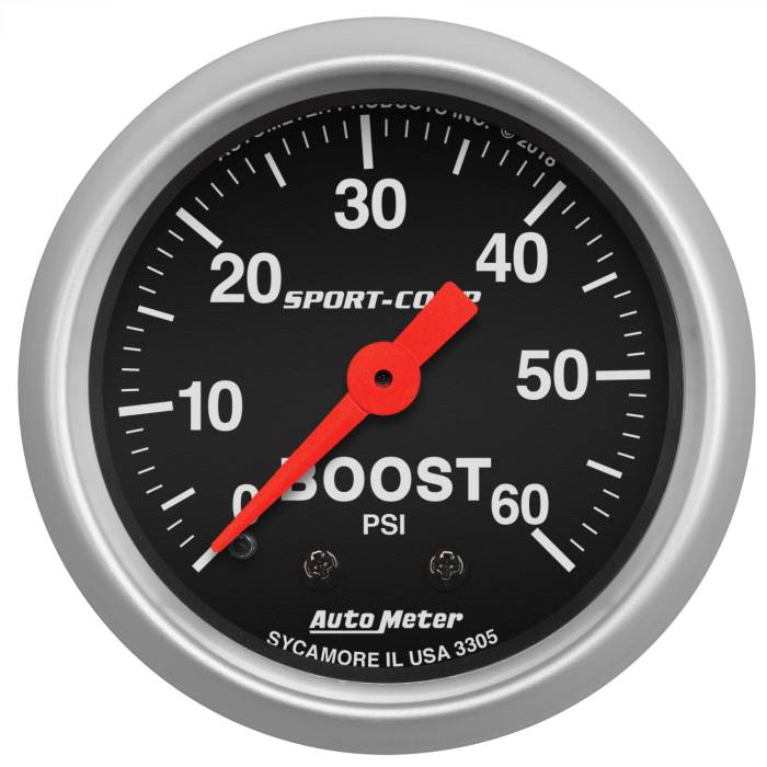 AutoMeter - AutoMeter Sport-Comp Mechanical Boost Gauge 3305