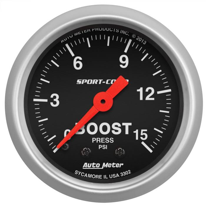 AutoMeter - AutoMeter Sport-Comp Mechanical Boost Gauge 3302