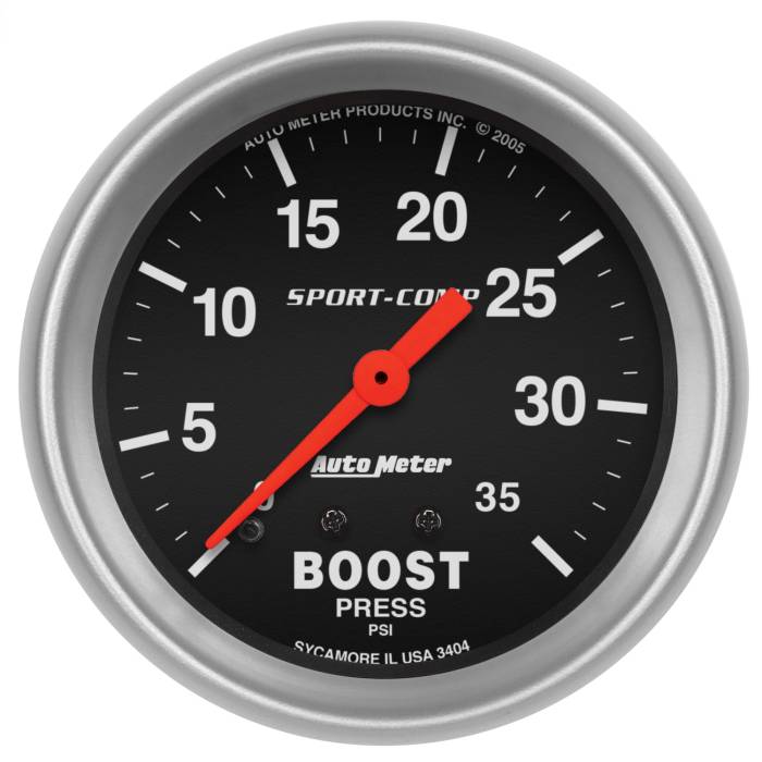 AutoMeter - AutoMeter Sport-Comp Mechanical Boost Gauge 3404